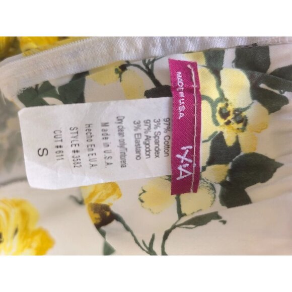 IXIA 40s Inspired Bold Yellow Floral Sundress Sz S Sweetheart Neck Tie Back - Picture 7 of 7